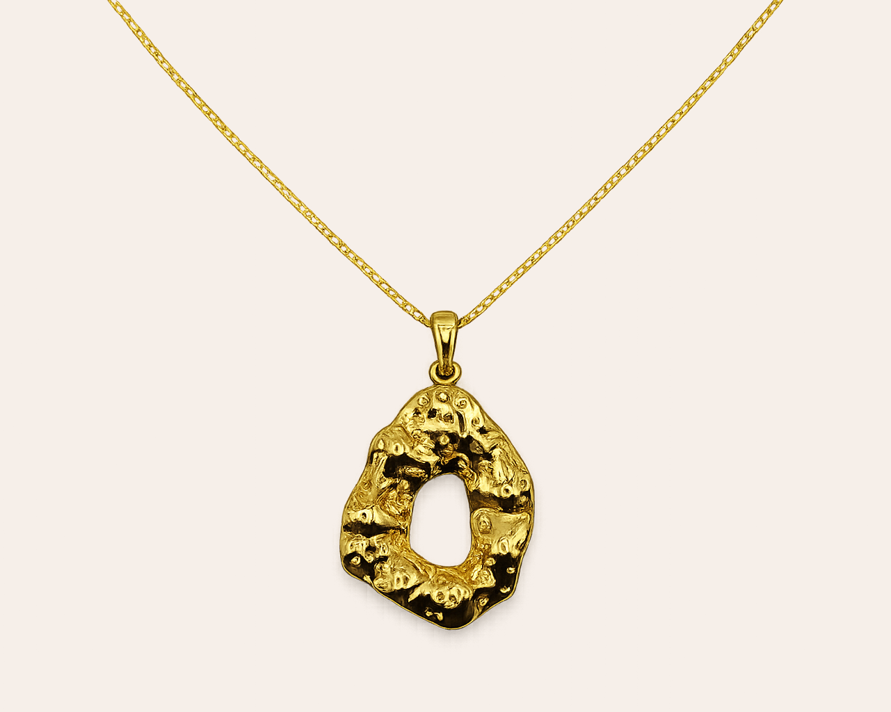 Schmuckset: Goldfarbenes Statement Design (Halskette & Ohrringe)