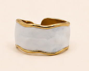 Geometrisch Edelstahl 304 Elegant Wasserfest Offener Ring